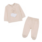 Nanan Tutina due pezzi Orso su cuore Beige - 1 mese